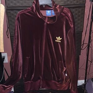 Adidas velvet zip up